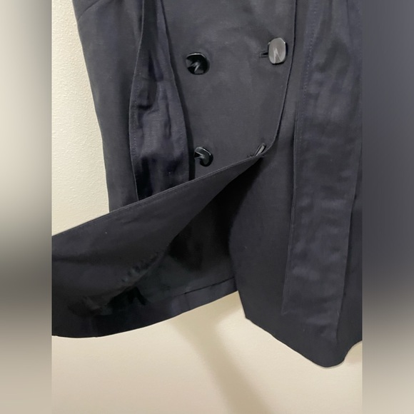 Isabella DeMarco Tahari Levine Black 55% Linen 45% Rayon Double Breasted Dress - Picture 7 of 16